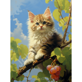 Diamond Painting Cat in Tree 01