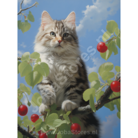 Diamond Painting Cat in Tree 03