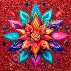 Diamond Painting Mandala Red 03