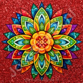 Diamond Painting Mandala Red 04