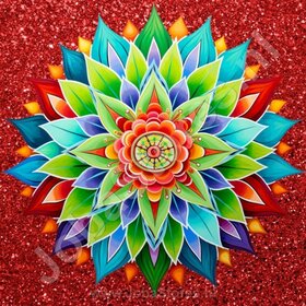 Diamond Painting Mandala Red 05