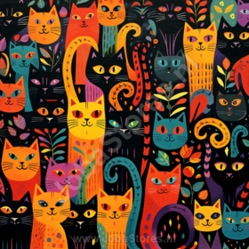 Diamond Painting Cats chaos 01