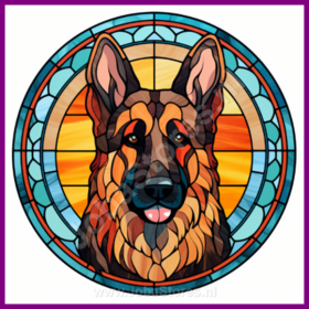 Diamond Painting Stained Glass Dog - German Shepherd 02