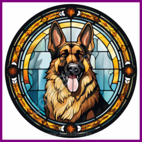 Diamond Painting Stained Glass Dog - German Shepherd 03