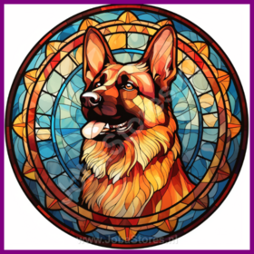 Diamond Painting Stained Glass Dog - German Shepherd 04
