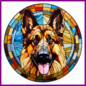 Diamond Painting Stained Glass Dog - German Shepherd 05