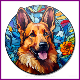 Diamond Painting Stained Glass Dog - German Shepherd 07