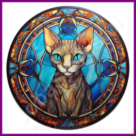Diamond Painting Stained Glass Cat - Sphynx 05