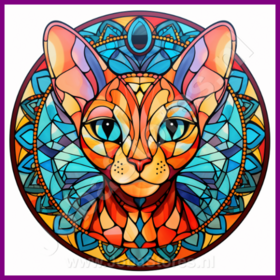 Diamond Painting Stained Glass Cat - Sphynx 06