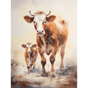 Diamond Painting Brown Cows 03