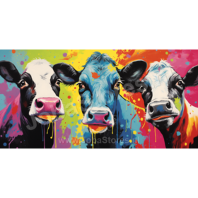 Diamond Painting Colorful Cows 01