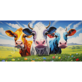 Diamond Painting Colorful Cows 06