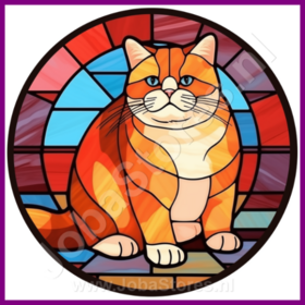 Diamond Painting Stained Glass Cat - British Shorthair 01