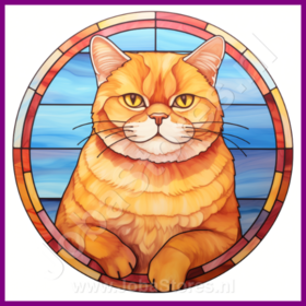 Diamond Painting Stained Glass Cat - British Shorthair 03