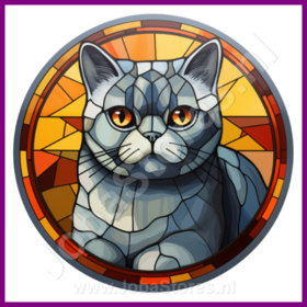 Diamond Painting Stained Glass Cat - British Shorthair 04