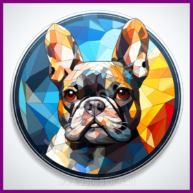 Diamond Painting Stained Glass Dog - French Bulldog 04