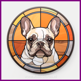 Diamond Painting Stained Glass Dog - French Bulldog 05