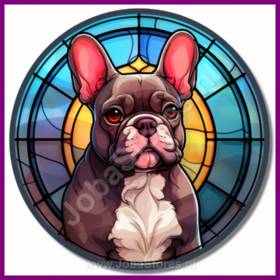 Diamond Painting Stained Glass Dog - French Bulldog 06