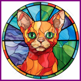 Diamond Painting Stained Glass Cat - Devon Rex 04