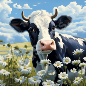 Diamond Painting Cow in the Field 02