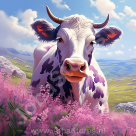 Diamond Painting Cow in the Field 04