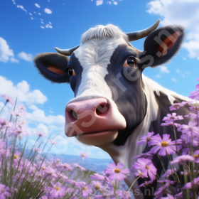 Diamond Painting Cow in the Field 05