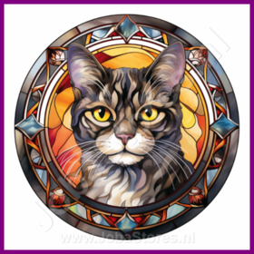 Diamond Painting Stained Glass Cat - European Shorthair 01