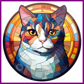 Diamond Painting Stained Glass Cat - European Shorthair 02