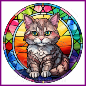 Diamond Painting Stained Glass Cat - European Shorthair 03