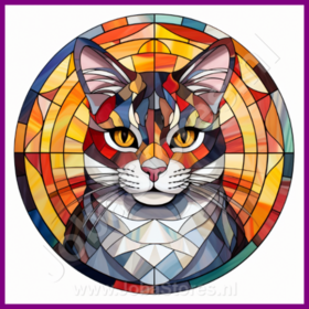 Diamond Painting Stained Glass Cat - European Shorthair 04
