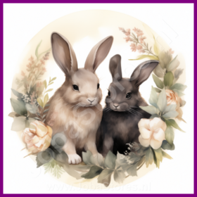 Diamond Painting Easter Bunny in wreath white 03