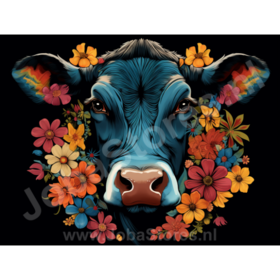 Diamond Painting Cow with Flowers 05