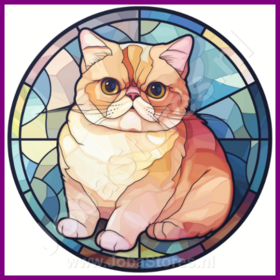 Diamond Painting Stained Glass Cat - Exotic Shorthair 01