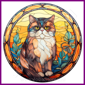 Diamond Painting Stained Glass Cat - Exotic Shorthair 02