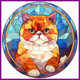 Diamond Painting Stained Glass Cat - Exotic Shorthair 04