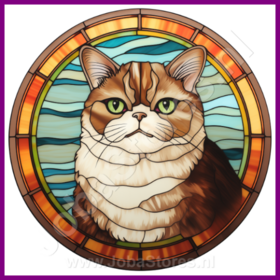 Diamond Painting Stained Glass Cat - Exotic Shorthair 05