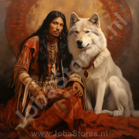 Diamond Painting Indian with wolf 05