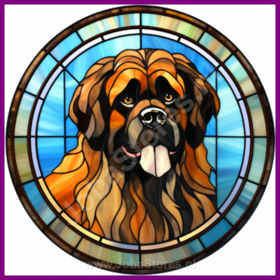 Diamond Painting Stained Glass Dog - Leonberger 01