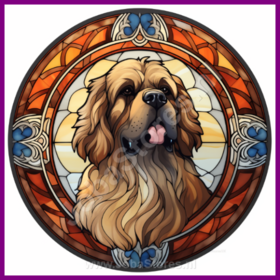 Diamond Painting Stained Glass Dog - Leonberger 02