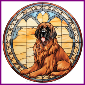 Diamond Painting Stained Glass Dog - Leonberger 03