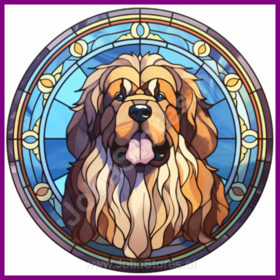 Diamond Painting Stained Glass Dog - Leonberger 04