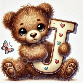 Diamond Painting Bear Letter J
