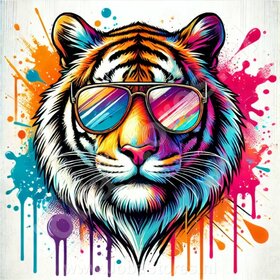 Diamond Painting Tiger with Sunglasses