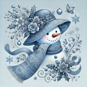 Diamond Painting Snowman with Hat 02