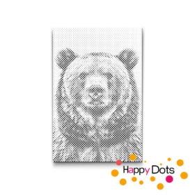 HappyDots DOT Painting Wildlife - Bruine beer - Stippelschilderij