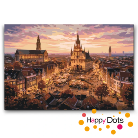 Schilderen op nummer Skyline Gouda 40x60cm (HappyDots)