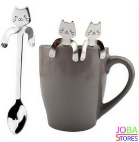 Theelepel Kat Zilverkleurig (6 stuks)