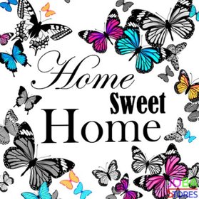 Diamond Painting Home Sweet Home Vlinders 30x30cm
