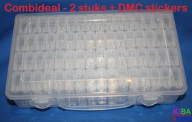 Diamond Painting Sorteerdoos Combideal 64 slots (2 stuks + DMC stickers)
