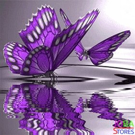Diamond Painting Paarse Vlinders 30x30cm